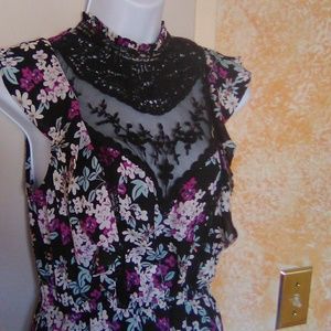 Goth, vintage look, floral Express dress